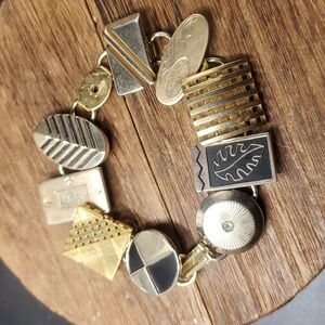 B0507 stunning antique‎ cufflink bracelet for collector rare find